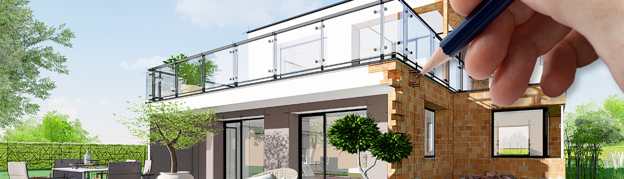 Hand drawing a house